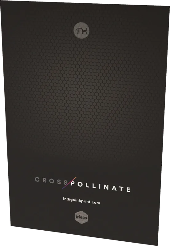 Cross-Pollinate card — half fold sample, cover outward