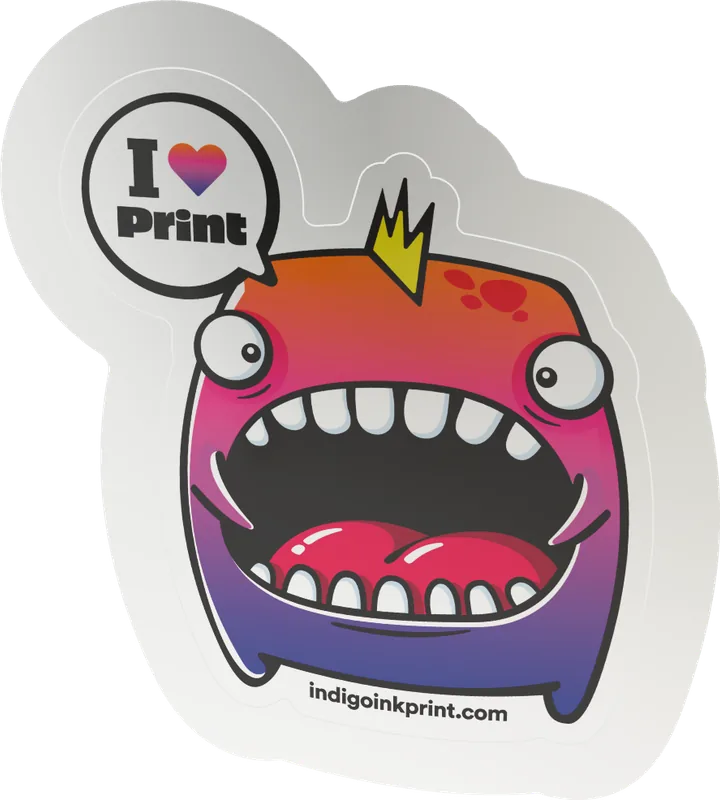 Monster sticker — die cut and kiss cut label with gloss UV coating sample