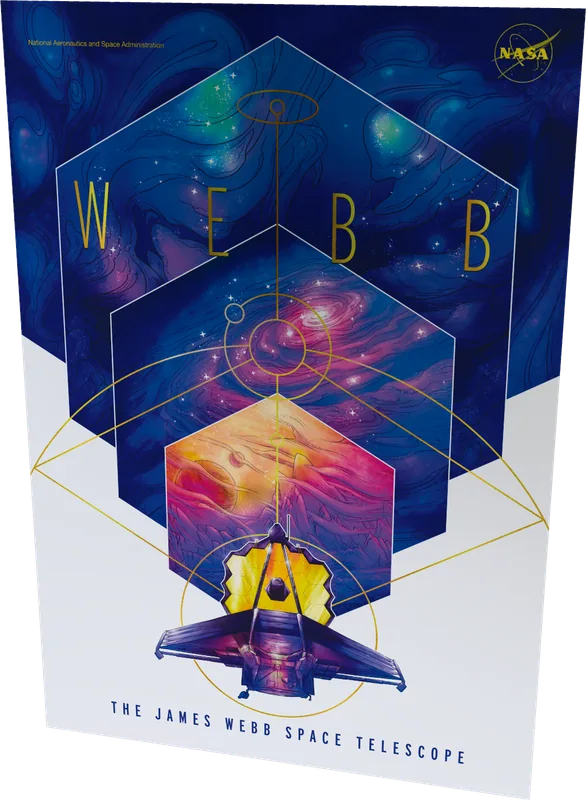 James Webb Space Telescope poster — ColorUp extended gamut over metallic ink linework sample