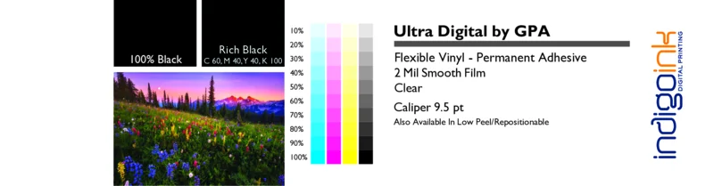 GPA Label Vinyl Perm Clear High Gloss 4 mil