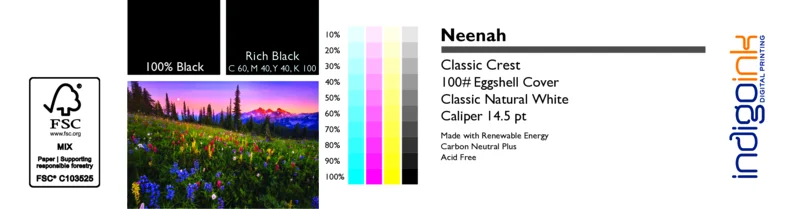 Neenah Cl Cr Nat Wht Eggshell 100# Cvr