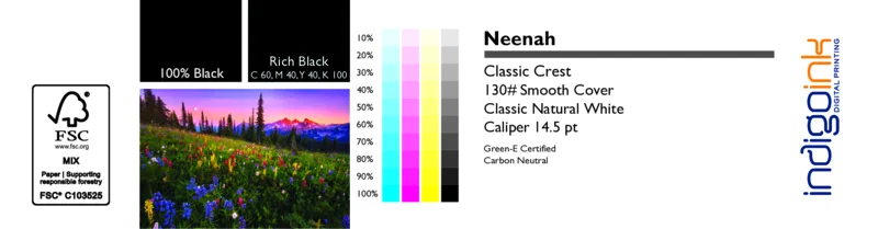 Neenah Cl Cr Nat Wht Smooth 130# Cover