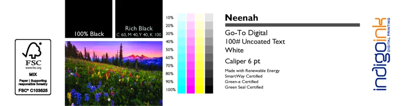 GTD Neenah White Smooth 100# Text