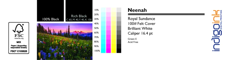 Neenah Royal Sundance Brilliant White 100# Felt Cover