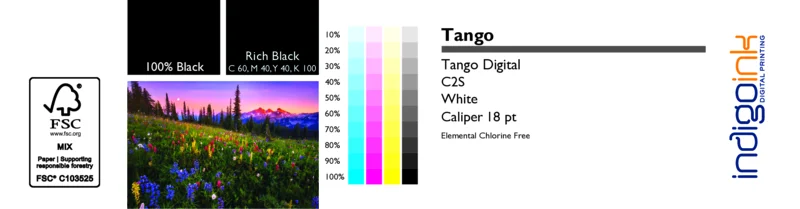 Tango White C2S Gloss 18 Point Cover