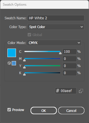 New Swatch Dialog for HP White 2